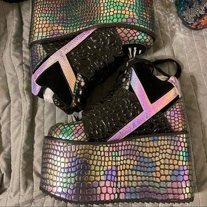 00ZMO DRAGON OIL SLICK PLATFORM SNEAKERS